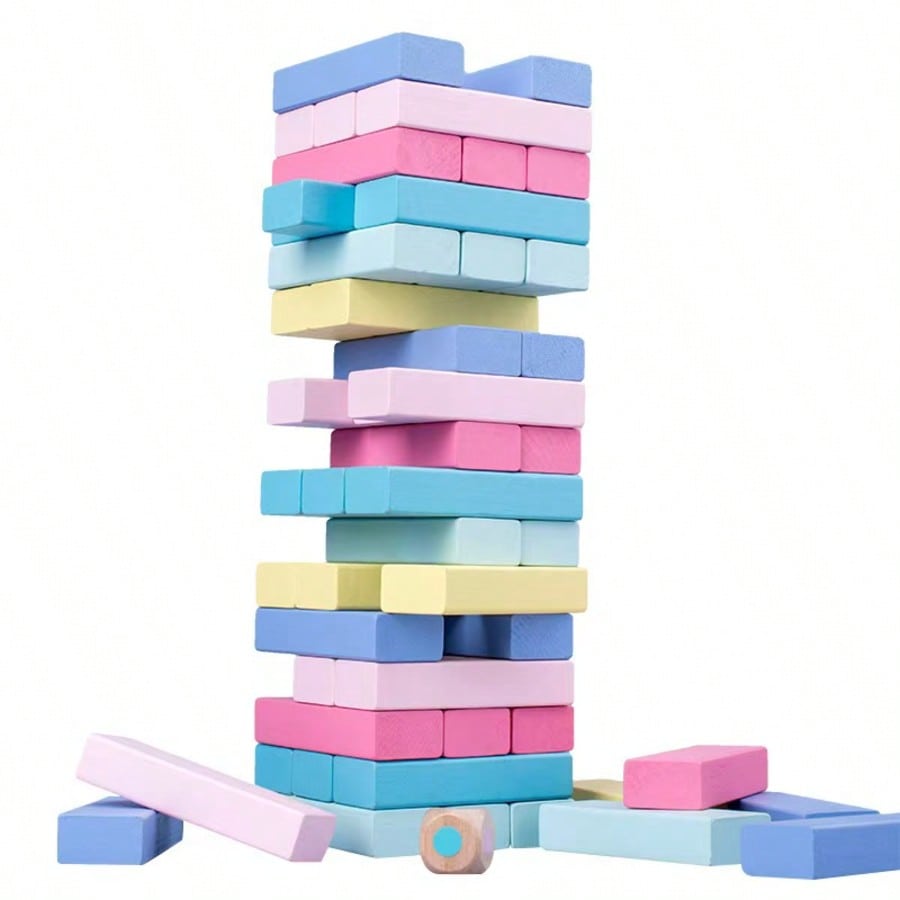 Kids Education Number - Ahşap Denge ve İstifleme Kulesi Oyunu,